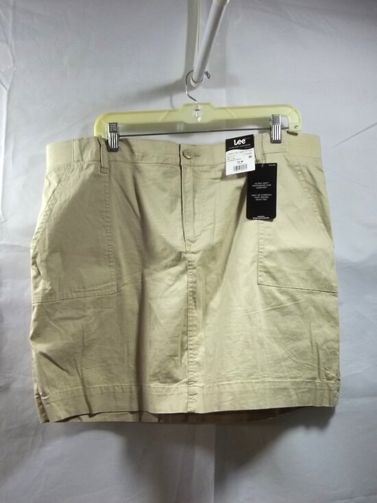 Lee Pants - Lee Womens Skort Plus Size 18M Casual Mid Rise Pockets Cream NWT